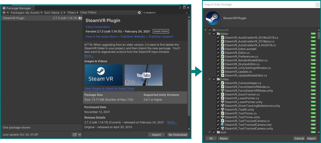 Importing SteamVR